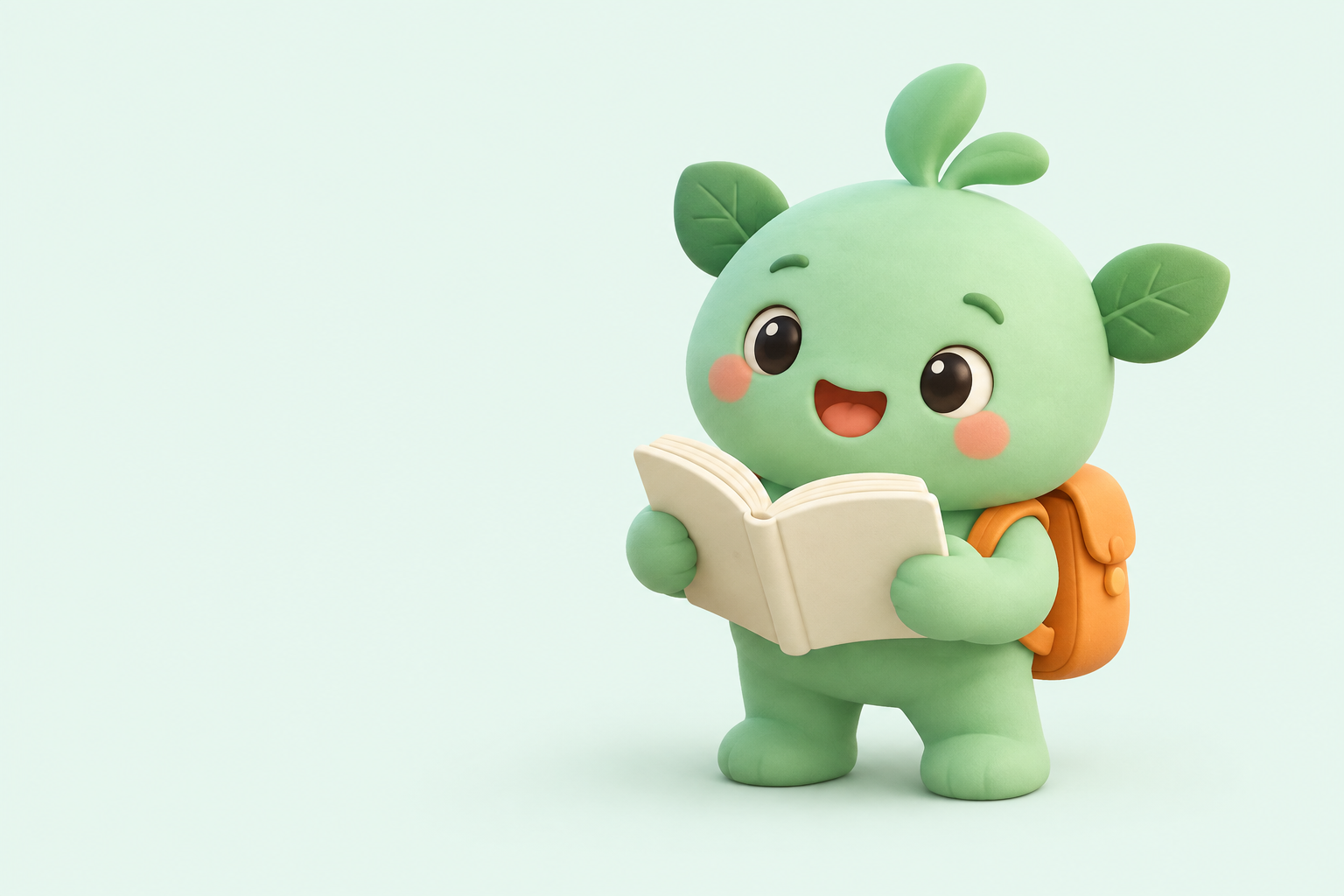 Bạn Sprout màu xanh đang đọc sách